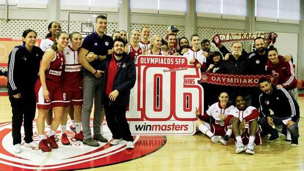 Ολυμπιακός – Δάφνη Αγ. Δημητρίου 89-51: Νέο πανελλήνιο ρεκόρ με 106 σερί νίκες