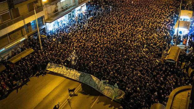 ΠΑΟΚ: Εικόνες από το συλλαλητήριο στην Καμάρα