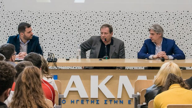 Ο μεγαλομέτοχος της ΚΑΕ ΑΕΚ Μάκης Αγγελόπουλος στο ΙΕΚ ΑΚΜΗ