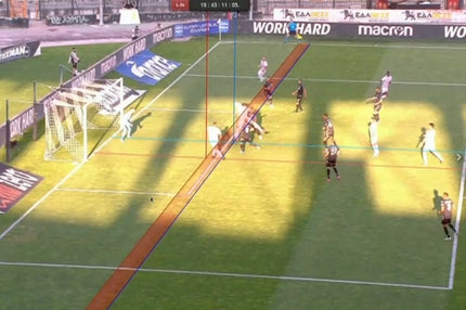 ΠΑΟΚ – Ολυμπιακός: Η πρώτη χρήση της γραμμής του οφσάιντ στο ακυρωθέν γκολ του Αραμπί