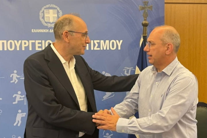 Συνάντηση του Αναπληρωτή Υπουργού Αθλητισμού, Γιάννη Οικονόμου με τη Σοφία Σακοράφα και τον Βαγγέλη Λιόλιο