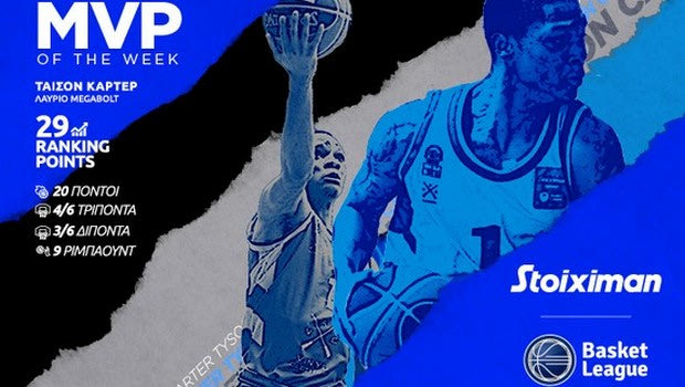 Stoximan MVP of the Week ο Τάισον Κάρτερ