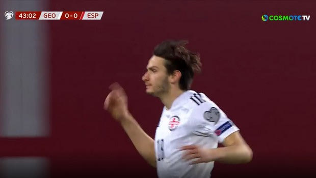 Γεωργία – Ισπανία: Οι γηπεδούχοι έκαναν το 1-0 με τον Κβαρατσκέλια