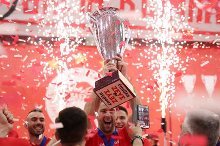 Volley League: Η απονομή του πρωταθλήματος στον Ολυμπιακό