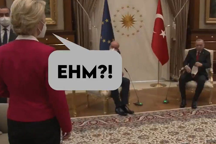 Οταν ο Ερντογάν άφησε όρθια την πρόεδρο της Κομισιόν