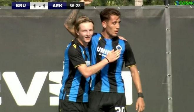 ΑΕΚ – Μπριζ: Ο Πέρες με κεφαλιά έκανε το 2-1 για τους Βέλγους