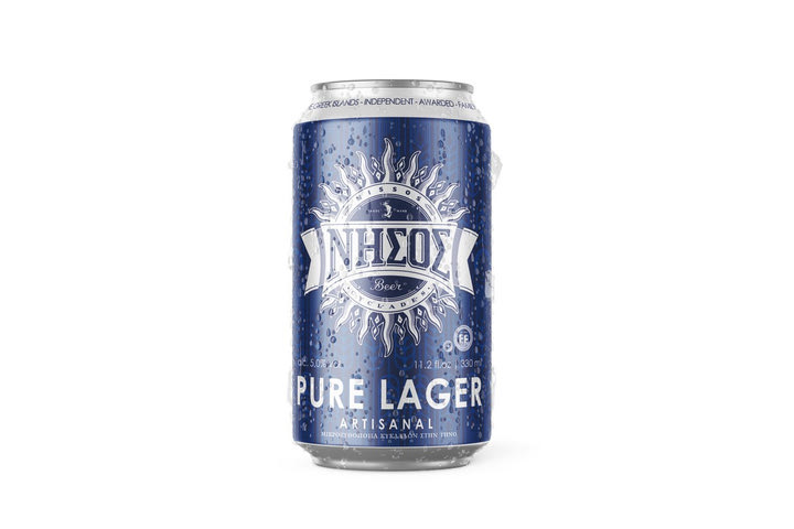 Η «ΝΗΣΟΣ PURE LAGER» σε κουτάκι από τη μπύρα «ΝΗΣΟΣ»