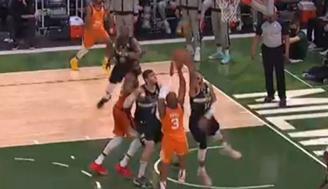 NBA Finals, Μπακς – Σανς: Ωραίο step-back καλάθι από τον Πολ πάνω στον Γιάννη
