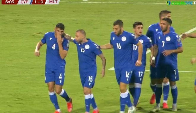 Το 1-0 της Κύπρου επί της Μάλτας με σκόρερ τον Παπουλή