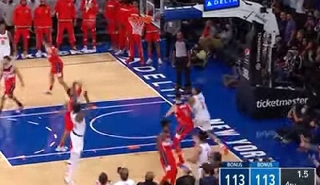 Το buzzer-beater του Ραντλ στην νίκη των Νικς επί των Γουίζαρντς