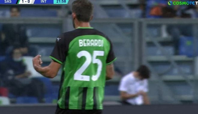 Το 1-0 της Σασουόλο επί της Ίντερ με την εκτέλεση πέναλτι του Μπεράρντι