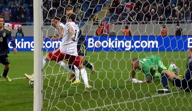Το γκολ του Κβαρατσκέλια για το 1-0 της Γεωργίας απέναντι στη Σουηδία