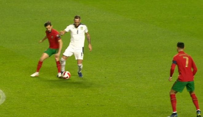 Το 1-0 για την Πορτογαλία με τον Σάντσες μετά από λάθος της σερβικής άμυνας στο 2ο λεπτό