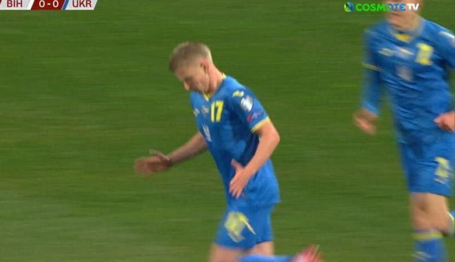 Ο Ζιντσένκο σκόραρε το 1-0 για την Ουκρανία κόντρα στην Βοσνία