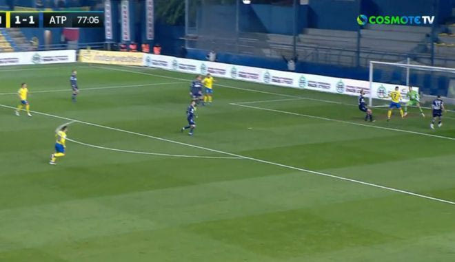 Η κεφαλιά του Καρέλη για το 2-1 στο Παναιτωλικό – Ατρόμητος
