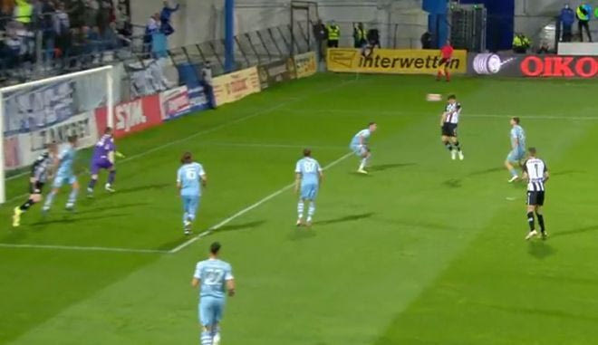 Ιωνικός – ΠΑΟΚ: Μείωσε σε 3-2 ο Δικέφαλος με κεφαλιά του Μουργκ