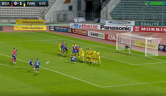 Ο Ρεγκατέν ισοφάρισε σε 1-1 στο Βόλος – Παναιτωλικός με απευθείας εκτέλεση φάουλ
