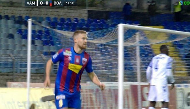 Το 1-0 του Βόλου κόντρα στην Λαμία με πλασέ του Φαν Βέερτ