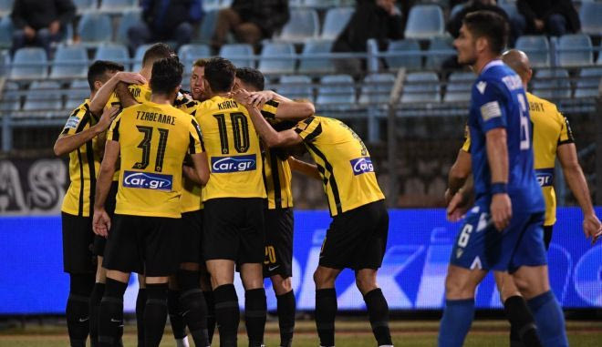 Ο Γκαρσία με διαγώνιο σουτ άνοιξε το σκορ για την ΑΕΚ επί της Λαμίας
