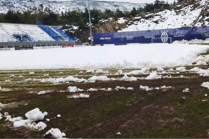 Αναβολή στο Κηφισιά – ΑΕΚ Β’ λόγω χιονιού στον αγωνιστικό χώρο