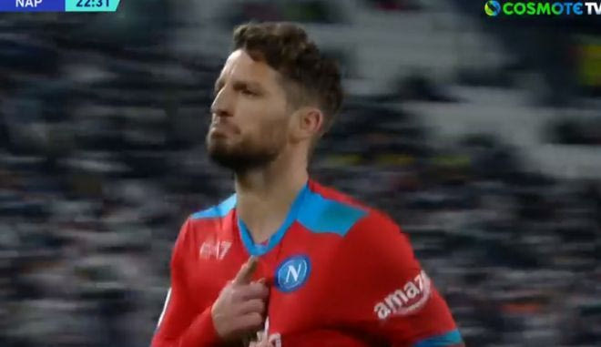 Το 1-0 της Νάπολι με διαγώνιο συρτό σουτ του Μέρτενς στο 23′