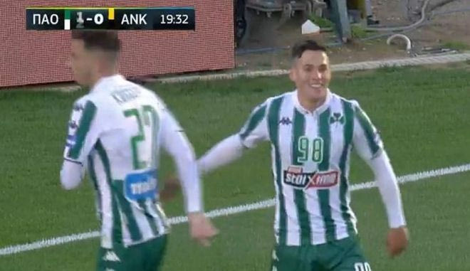 Το 2-0 του Παναθηναϊκού με πλασέ του Βιτάλ από τη μικρή περιοχή