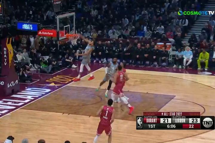 All Star Game 2022: Ο Γιάννης Αντετοκούνμπο αστόχησε σε κάρφωμα και απάντησε άμεσα με 2 δυναμικά καρφώματα