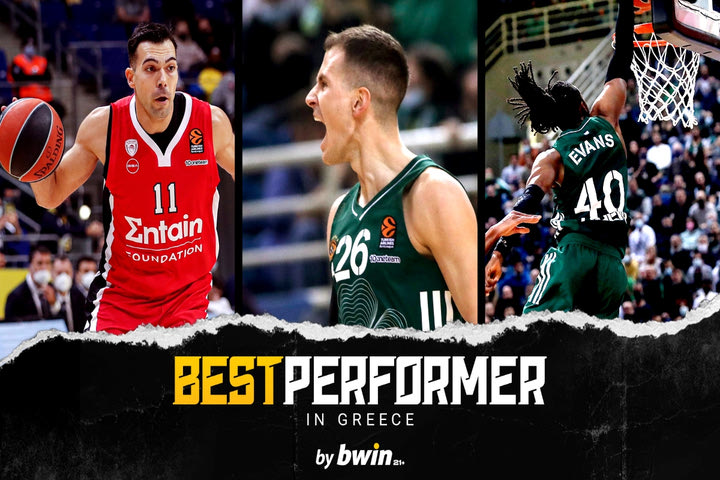 Σλούκας, Νέντοβιτς, Έβανς, οι «Best Performer in Greece by bwin» για τον Ιανουάριο