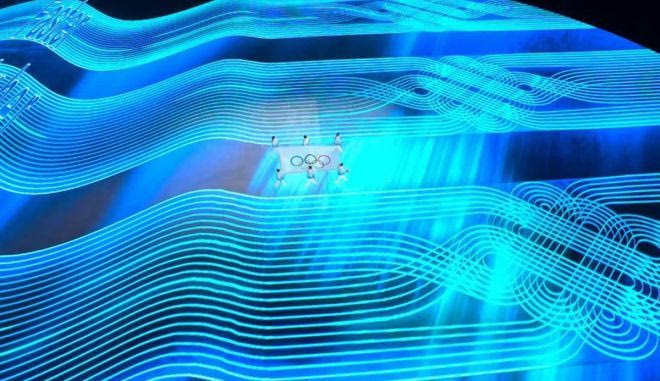 Η ολυμπιακή σημαία στην Τελετή Έναρξης των Χειμερινών Ολυμπιακών Αγώνων 2022