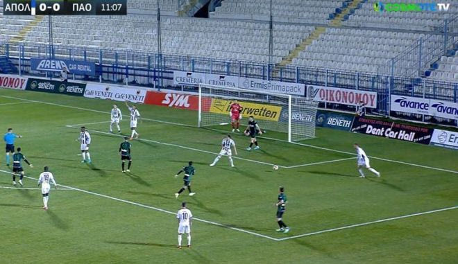 Το 1-0 του Παναθηναϊκού με πέναλτι του Παλάσιος κόντρα στον Απόλλωνα