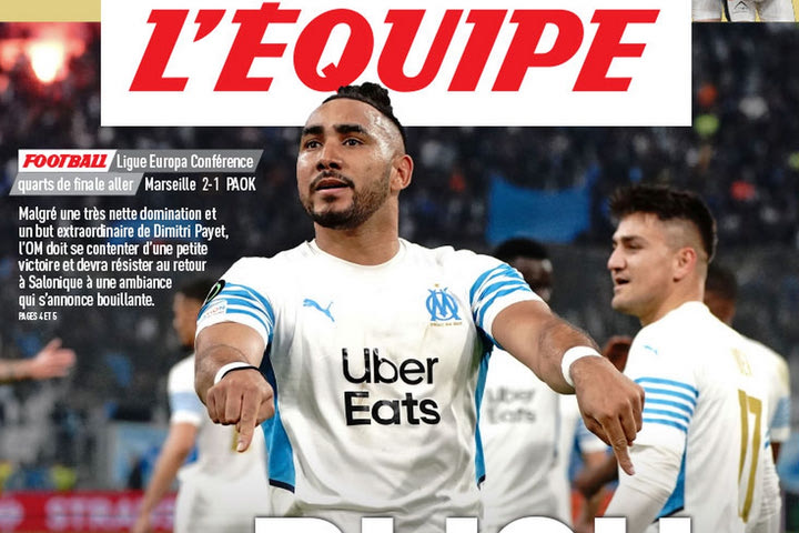 Πρωτοσέλιδο Equipe: “Μικρή νίκη για Μαρσέιγ, θα ‘βράζει’ στη ρεβάνς η Θεσσαλονίκη”