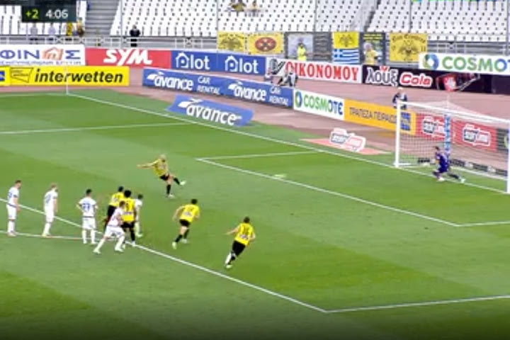Ο Άμραμπατ έκανε το 2-0 για την ΑΕΚ από την άσπρη βούλα