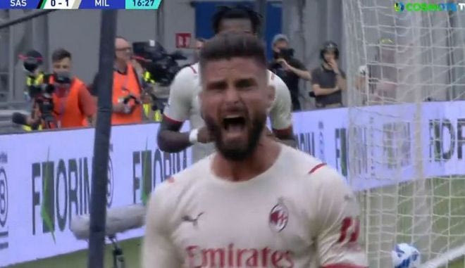 Το 1-0 του Ζιρού για τη Μίλαν στο παιχνίδι τίτλου