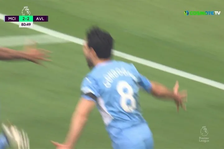 Ο Γκιουντογκάν ολοκληρώνει την ανατροπή της Σίτι κάνοντας το 3-2 απέναντι στην Άστον Βίλα στο 81′