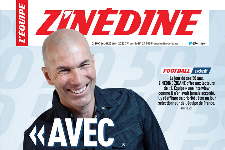 Η Equipe άλλαξε το όνομά της σε Ζινεντίν προς τιμήν του 50χρονου Ζιντάν