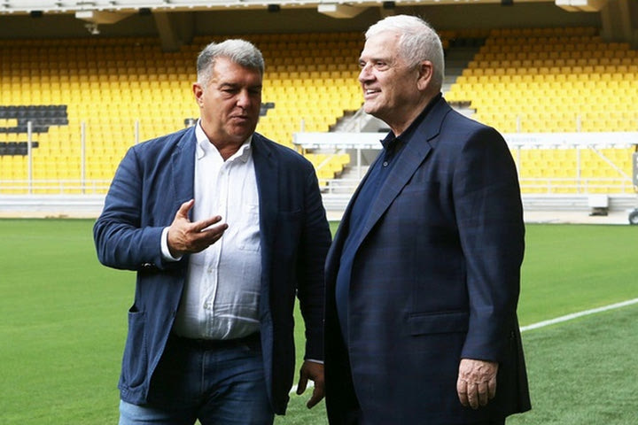ΑΕΚ: Στην OPAP Arena μαζί με τον Μελισσανίδη ο πρόεδρος της Μπαρτσελόνα, Τζουάν Λαπόρτα