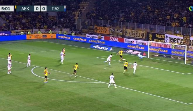 Το γκολ του Κοσίδη για το 1-0 της ΑΕΚ κόντρα στον ΠΑΣ Γιάννινα
