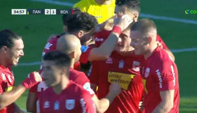 Ο Τσοκάνης με το κεφάλι ισοφάρισε σε 2-2 για τον Βόλο απέναντι στον Παναιτωλικό
