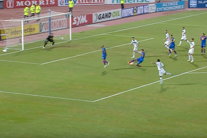 Βόλος – Παναθηναϊκός: Το 0-3 με διαγώνιο σουτ του Χουάνκαρ που βρήκε στο πόδι του Εσκοβάλ