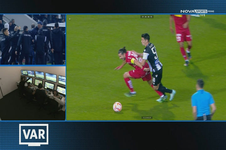 ΠΑΟΚ – Βόλος: Ακυρώθηκε για φάουλ μέσω VAR το γκολ του Φιλίπε Σοάρες στο 6′