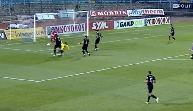 Το 1-0 του Παναιτωλικού με γκολ του Καρέλη από ασίστ του Ντίας