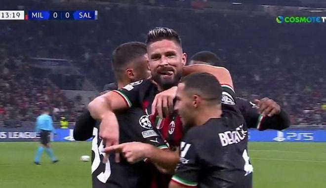 Το 1-0 της Μίλαν με τον ασταμάτητο Ζιρού