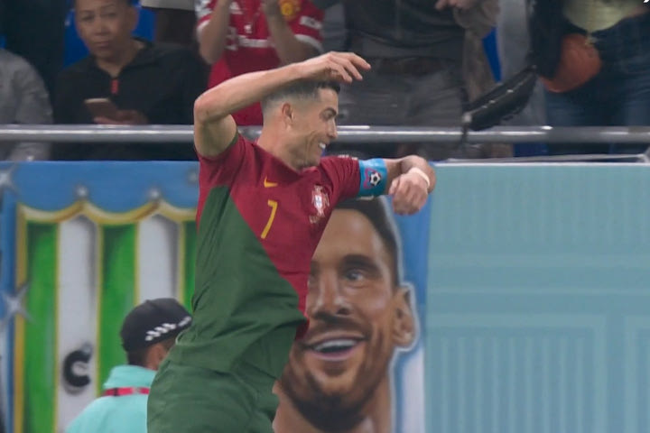 Μουντιάλ 2022, Πορτογαλία – Γκάνα: Το siu του Ρονάλντο μπροστά σε πανό με το πρόσωπο του Μέσι