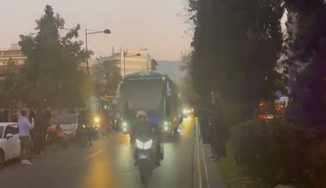 Η αναχώρηση του πούλμαν του Παναθηναϊκού