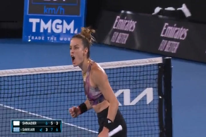 Σάκκαρη: Το matchpoint και ο πανηγυρισμός της για τη νίκη απέναντι στη Σνάιντερ