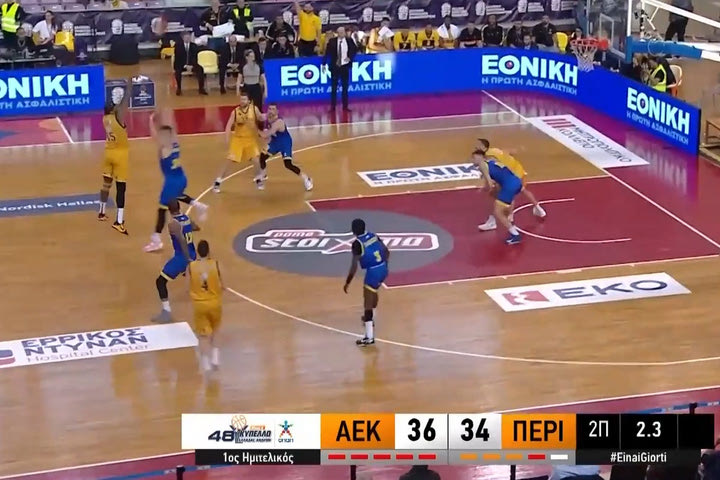 ΑΕΚ: Το buzzer beater του Αϊζάια Μάιλς από τα επτάμισι μέτρα στο τέλος του πρώτου μέρους
