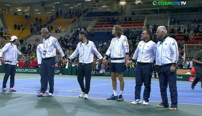 Τα ole ole της ελληνικής αποστολής στο Davis Cup