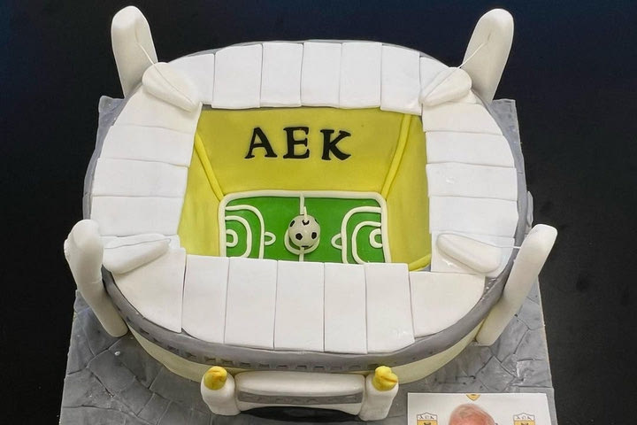 ΑΕΚ: Η τούρτα – OPAP Arena για τα γενέθλια του Δημήτρη Μελισσανίδη