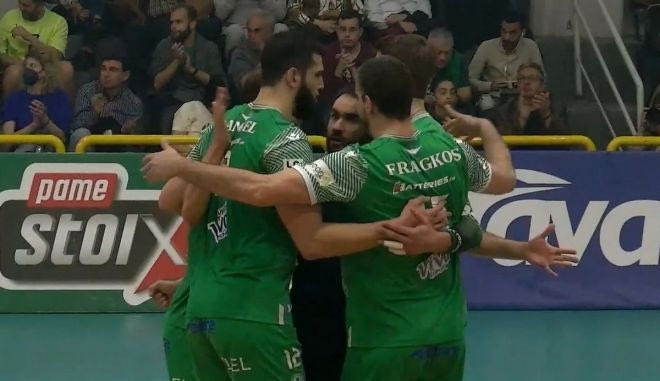 Ο Παναθηναϊκός ισοφάρισε 1-1 σετ απέναντι στον ΠΑΟΚ
