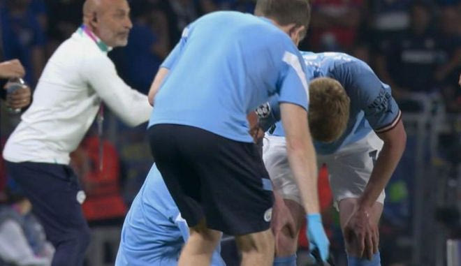 Η στιγμή του τραυματισμού του Ντε Μπρόινε